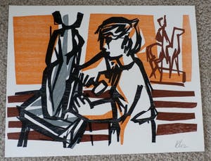 Rob Cox - Rob Cox - houtsnede: Beeldhouwer - 1961 kopen? Bied vanaf 35!