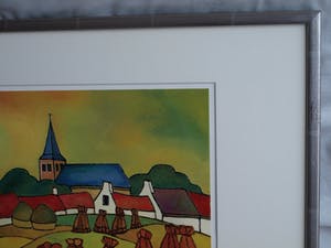 Toon Tieland - Handgesigneerde prent , “De koperen zomer” - ingelijst – 1990 kopen? Bied vanaf 1!