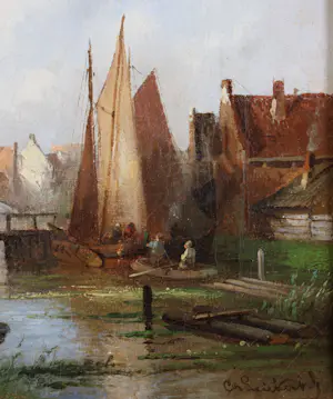 Charles Leickert - Gezicht op Delft- Ingelijst kopen? Bied vanaf 3950!