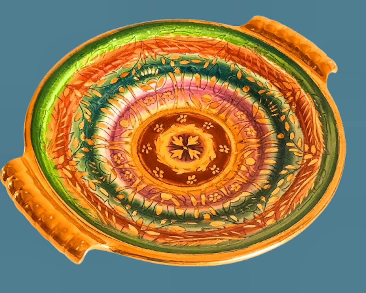 Royal Boch - Obstschale mit Henkel Keralux Boch Freres Sultane handbemalt vergoldet Art Deco kopen? Bied vanaf 120!