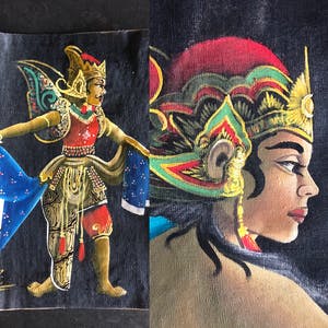 Niet of onleesbaar gesigneerd - Balinese dansers (2 schilderijen m/v) kopen? Bied vanaf 1!