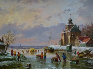 Albert Temming - Winterlandschap in een oude zware lijst. kopen? Bied vanaf 550!