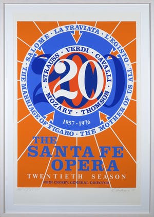 Robert Indiana - Grote gesigneerde zeefdruk, ontworpen voor The Santa Fe Opera - Ingelijst (Groot) kopen? Bied vanaf 1!
