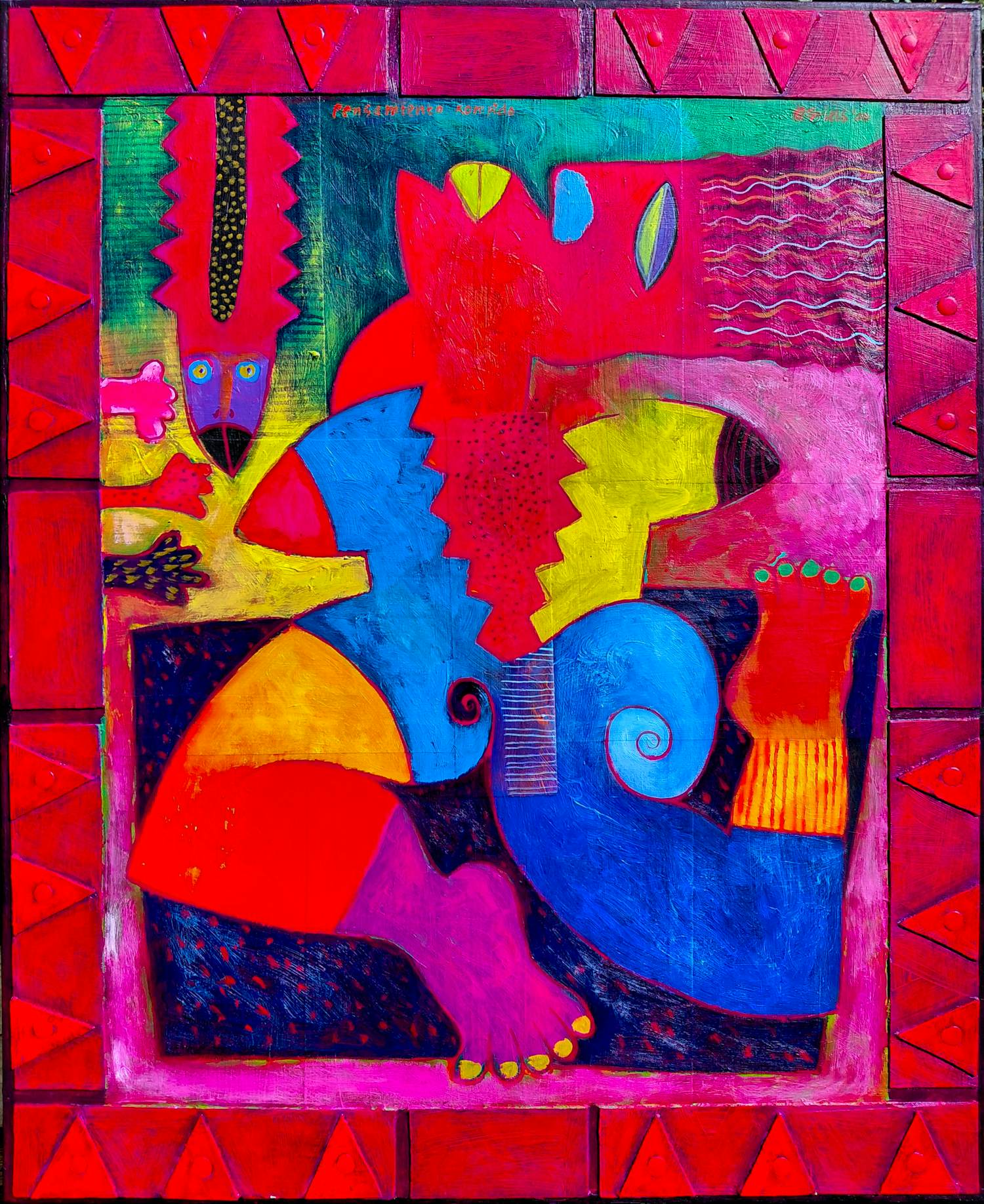 Clemens Briels - Pensamiento rompido, gemengde techniek op doek (groot) kopen? Bied vanaf 1000!