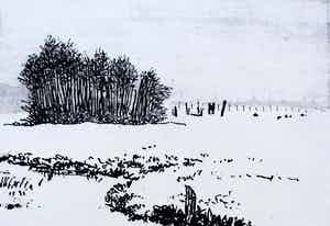 Jose Calsina - Ets: winterlandschap 1991 verkocht voor € 49!