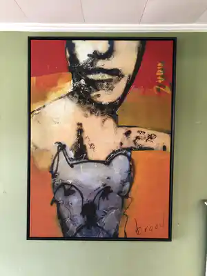 Herman Brood - Herman Brood - Kleurenzeefdruk MAN en HOND Handgesigneerd--GROOT!!! verkocht voor € 700!