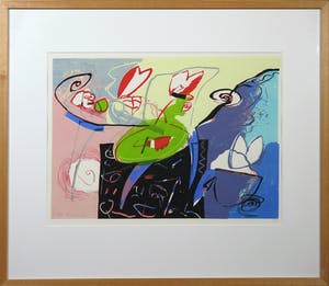 Pieter Vermeulen - Zeefdruk, Op tafel - Ingelijst kopen? Bied vanaf 50!