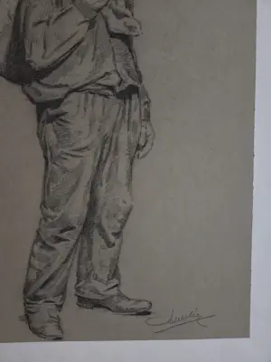 Adrianus Miolee - Portret staande man. kopen? Bied vanaf 49!