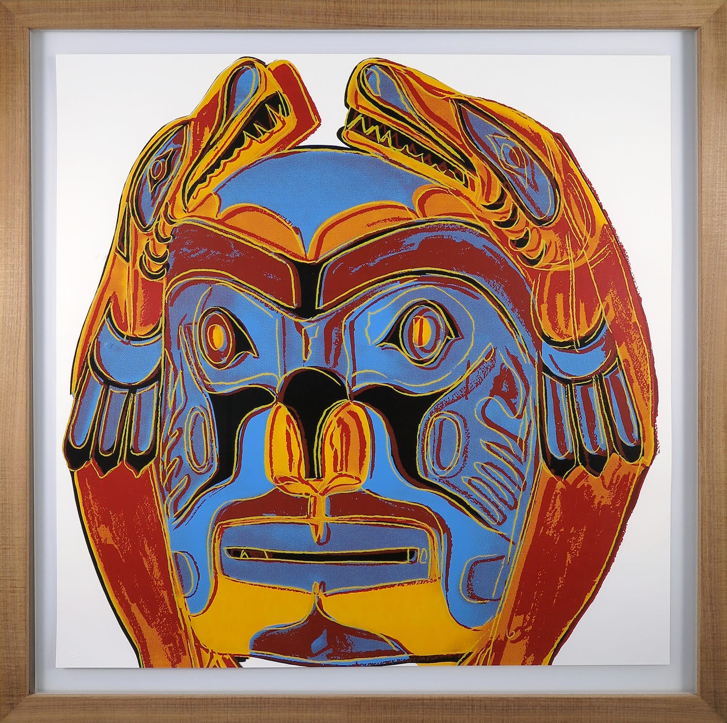 Andy Warhol - Northwest Coast Mask uit de serie Cowboys & Indians - Ingelijst (Groot) verkocht voor € 1!