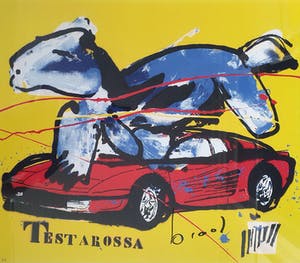 Herman Brood - Zeefdruk: 'Testarossa' - Nieuw ingelijst kopen? Bied vanaf 460!