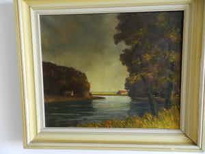 Pierre-Auguste Pichon - Pendant vanTwee Rivier-Landschappen verkocht voor € 50!