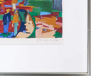 Pim van Halem - Zeefdruk, Kus van Oma / Opa's hoed - Ingelijst kopen? Bied vanaf 1!