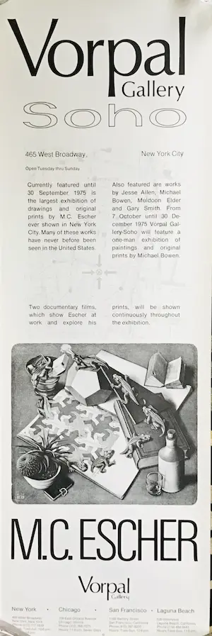 M.C. Escher - Vintage lithografische affiche Vorpal Gallery Soho kopen? Bied vanaf 50!