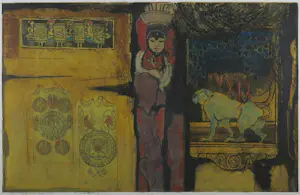 Ru van Rossem - Grote ets / aquatint, The Living Godess - Ingelijst kopen? Bied vanaf 150!