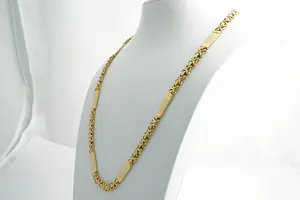 92 - Robuust & zwaar 14 Krt geel-gouden Konings collier - lang formaat (60cm) kopen? Bied vanaf 2480!