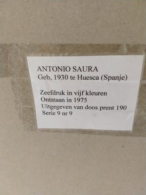 Antonio Saura - Triptico de Amsterdam kopen? Bied vanaf 175!