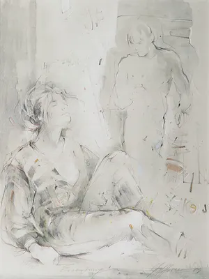 Gabriele Mierzwa - Litho, Twee figuren - Ingelijst kopen? Bied vanaf 1!