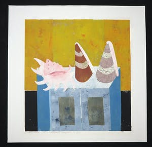 Betty Scheer - Linosnede, Drie schelpen II kopen? Bied vanaf 35!