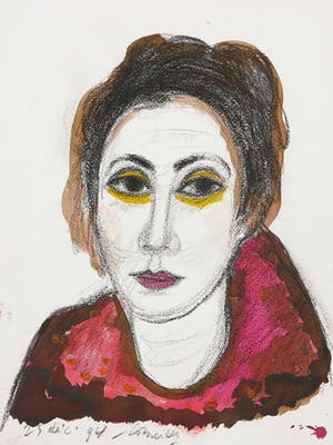 Corneille - Houtskool en aquarel, Vrouwenportret incl. fotocertificaat kopen? Bied vanaf 750!