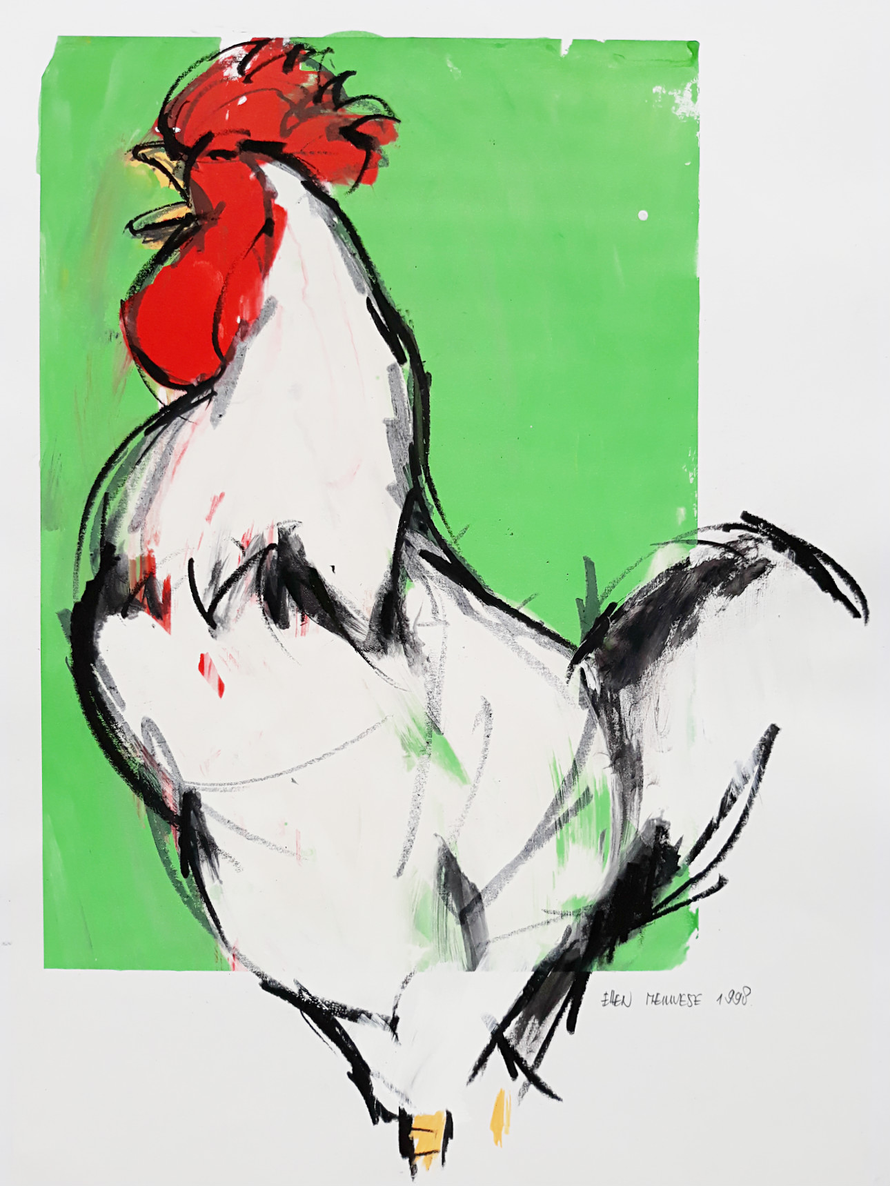 Ellen Meuwese - Haan, gemengde techniek op papier kopen? Bied vanaf 75!