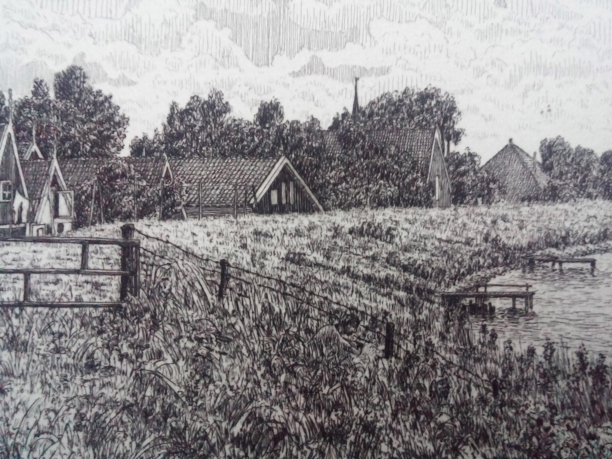 Frans Room - Uitdam (serie Waterland etsen) kopen? Bied vanaf 1!