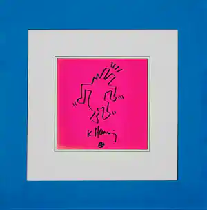 Keith Haring - Originele tekening “BARKING DOG” op cover Tony Shafrazi Gallery catalogus 1982 vendu pour 3950€ !
