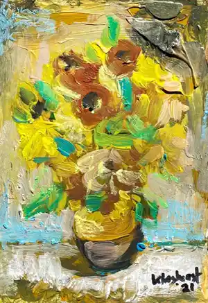 Peter Klashorst - Zonnebloemen (naar Van Gogh) verkocht voor € 149!
