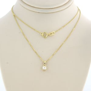 14k gouden collier met hanger bezet met briljant geslepen diamant tot. 0,11ct kopen? Bied vanaf 1!