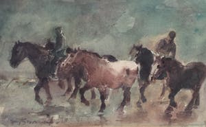Jan Groenestein - C4575-6, Kudde paarden met ruiters kopen? Bied vanaf 250!