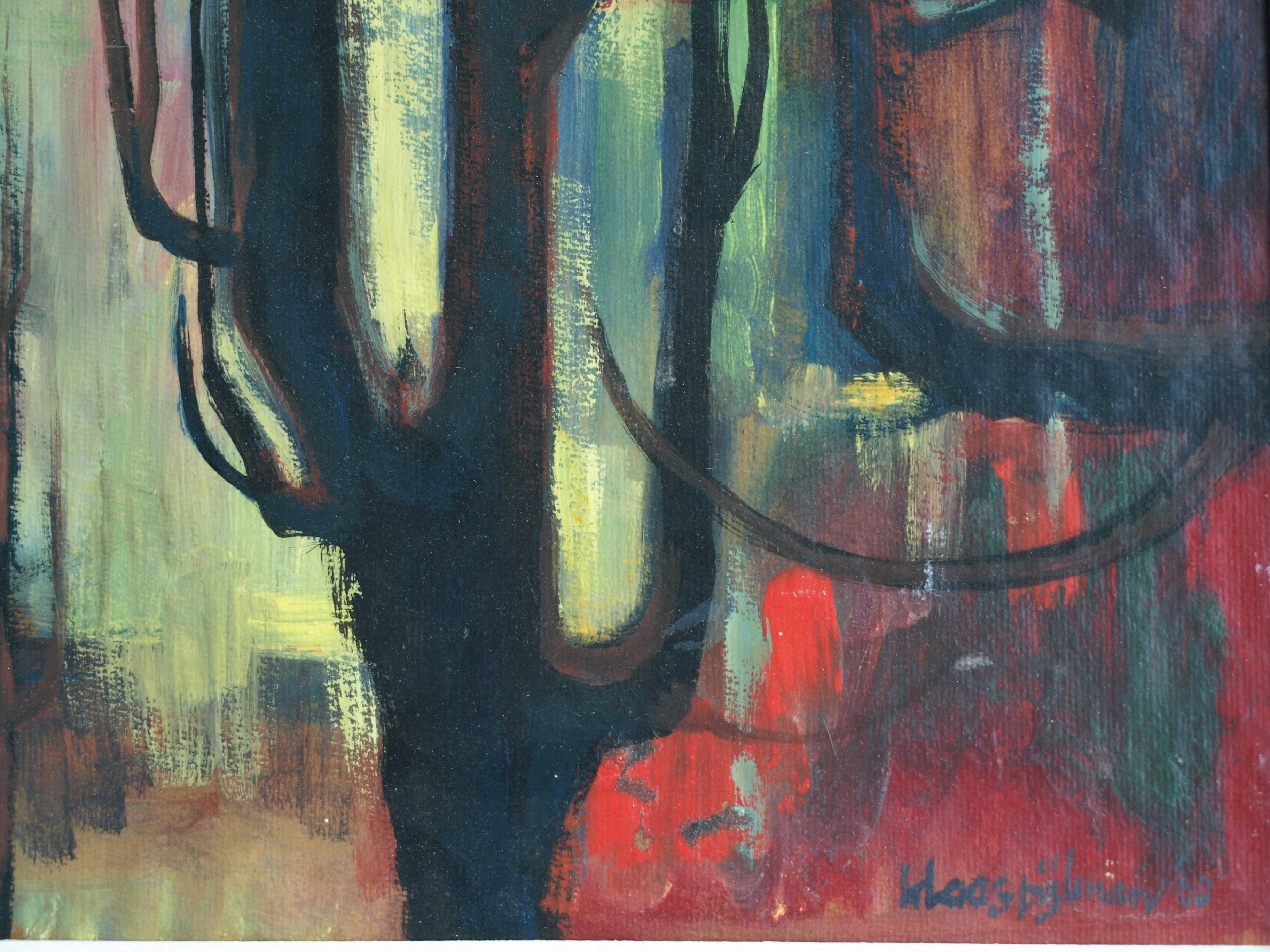 Klaas Pijlman - Olieverf op board , Bosgezicht – ingelijst – 1960 – ‘Bergense School’ kopen? Bied vanaf 190!