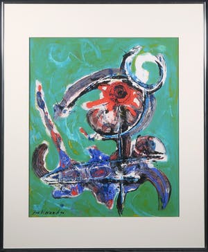 Jan te Wierik - Acryl op papier, Zonder titel - Ingelijst kopen? Bied vanaf 600!