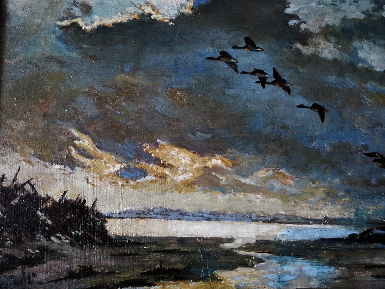 Jo Schrijnder - "opvliegende eenden bij invallende zomeravond" kopen? Bied vanaf 1!