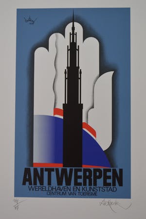 Lucien De Roeck - Lucien de Roeck - zeefdruk - Antwerpen, kunststad, centrum van toerisme kopen? Bied vanaf 70!