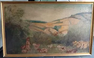 Floris Jespers - zeer groot schilderij op paneel - 1943 - gesigneerd - ingelijst kopen? Bied vanaf 1000!
