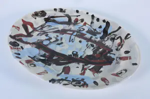 Dominique Chan - Beschilderd keramiek, Set van twee schalen en vaasje kopen? Bied vanaf 100!