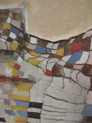 Jo Manders - 'Kompositie II' - Olieverf 1974 kopen? Bied vanaf 350!