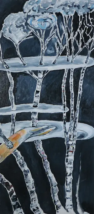 Sophie Mellema - Acryl op paneel, Tweeluik zonder titel- Ingelijst kopen? Bied vanaf 80!