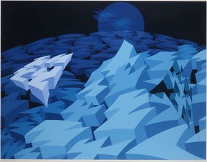 Hans Klaui - Zeefdruk, Abstract landschap - Ingelijst (Groot) kopen? Bied vanaf 35!