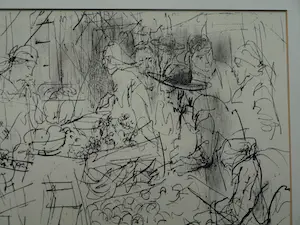 Piet Klaasse - Ingelijste litho (of tekening?) , Mea Sjearim Jerusalem - 1966 kopen? Bied vanaf 50!