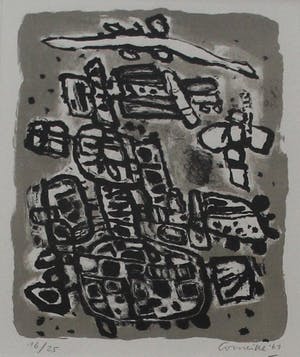 Corneille - Ingelijste litho: Entre jour et nuit I - 1961 (oplage slechts 25 exemplaren!) kopen? Bied vanaf 399!