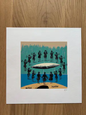 Raphael Hermans - Working Together (Symphony) - gesigneerde zeefdruk kaufen? Bieten Sie von 25!