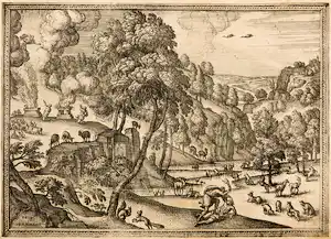 Pieter van den Borcht - Ets, Offer van Kaïn en Abel / Kaïn slaat Abel dood verkauft für € 16!
