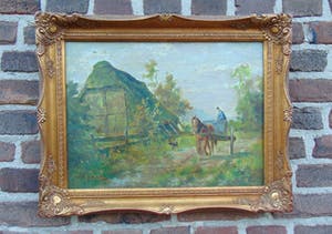 Martinus Josephus Nefkens - Landschap met boerenkar kopen? Bied vanaf 60!