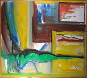Han Sterk - Olieverf op paneel, Z.T. Abstracte compositie - Ingelijst (Zeer groot) kopen? Bied vanaf 1!