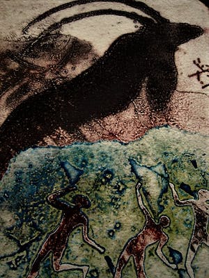 Niet of onleesbaar gesigneerd - Intrigerende oude RELIËFDRUK "de Jacht / la Chasse" - gesigneerd kopen? Bied vanaf 10!