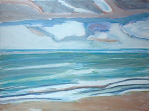 Paul Overhaus - Acryl op doek, Groene Zee - Ingelijst (Groot) kopen? Bied vanaf 10!