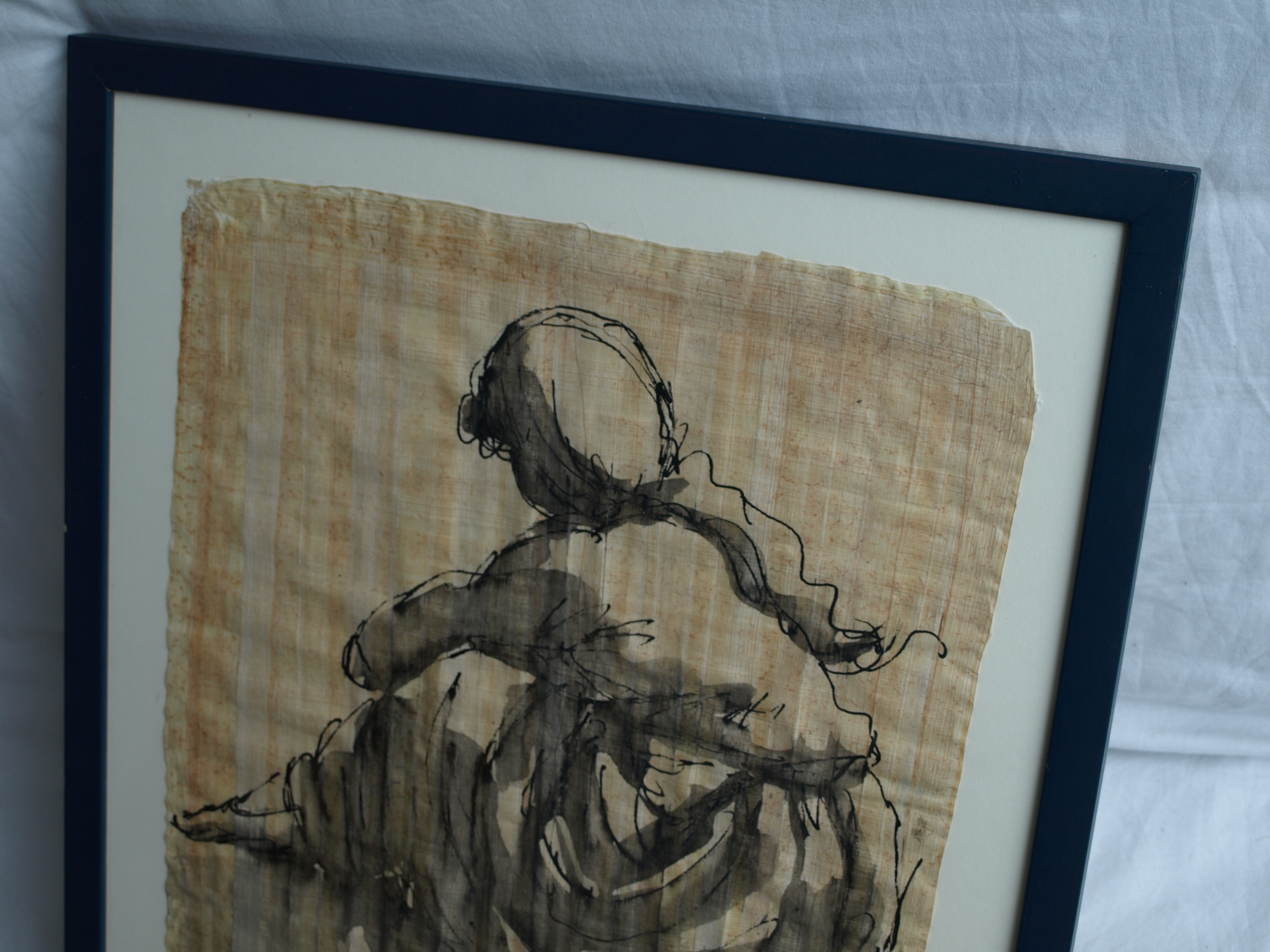 Niet of onleesbaar gesigneerd - Oost-Indische inkt, op zijde? , Portret meisje - gesigneerd & ingelijst - 2004 kopen? Bied vanaf 1!