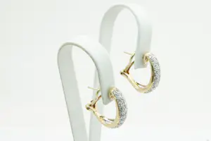 1122- Chique paar 14 krt geel goud & diamanten oorclips (ca.0.60ct) kopen? Bied vanaf 350!