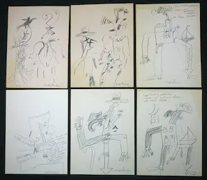 Anton Martineau - Lot van 6 unieke werken op papier! kopen? Bied vanaf 1!