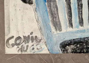 Henk Huig - Grote jaren 60 gemengde techniek (gouache, aquarel, zand) -gesigneerd kopen? Bied vanaf 48!